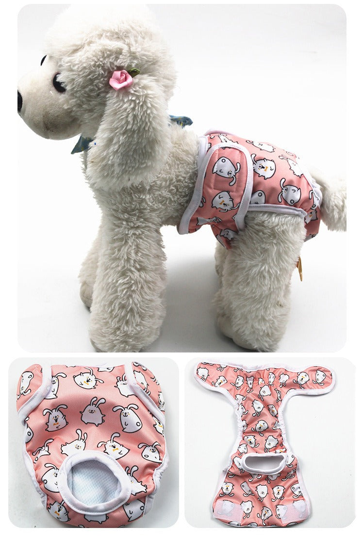 Pet Physiological Pants Cartoon Animal Print Anti Harassment Menstrual Diaper Dog Diapers