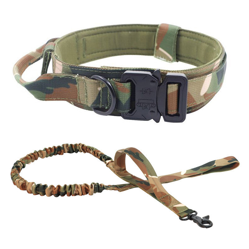 Tactical Collar Pet Collar Nylon Outdoor Dog Leash Adjustable Large and Medium Dog Collar Dog Collar