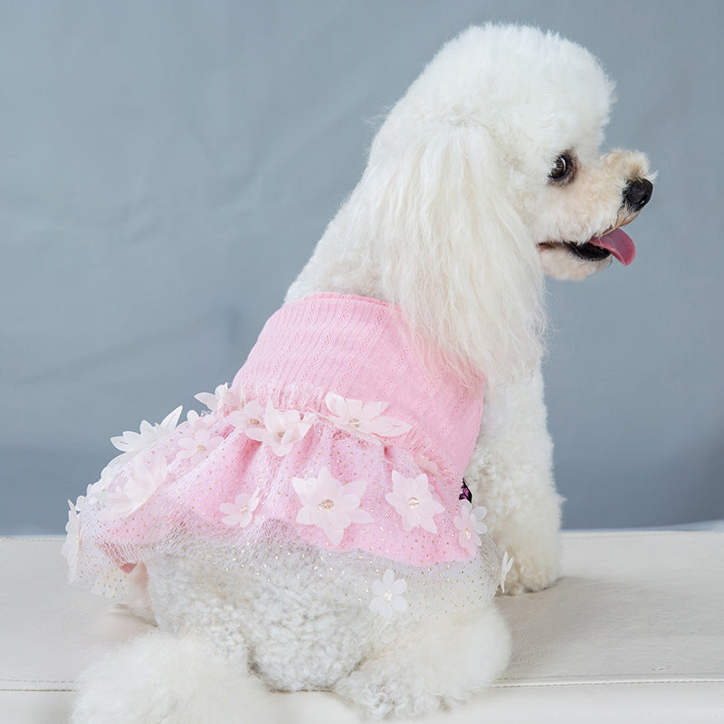 Spring And Summer Thin Pet Clothes Puppy Skirt Two-Legged Princess Suspender Skirt Small Dog Puppy Summer Dress