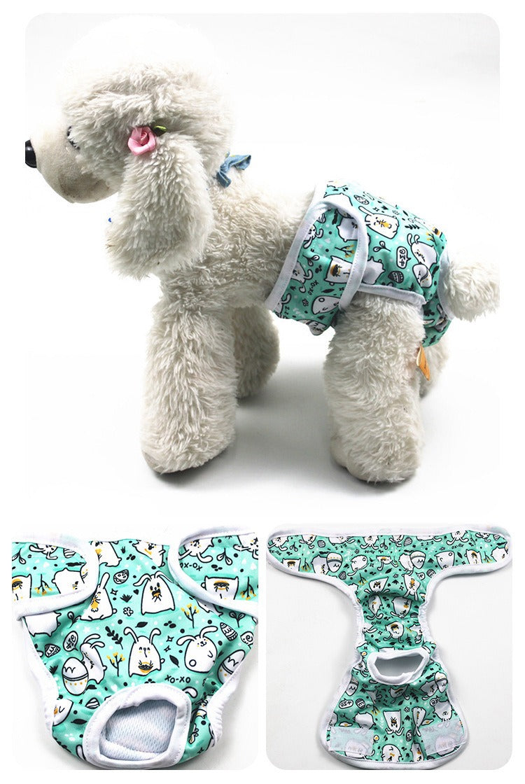 Pet Physiological Pants Cartoon Animal Print Anti Harassment Menstrual Diaper Dog Diapers