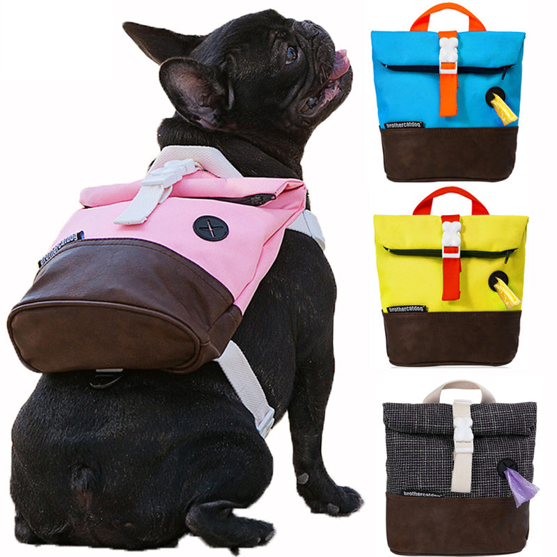 Dog Harness Pet Puppy Backpack Breathable Adjustable Snack Bag Pet Puppy Harness Vest School Bag