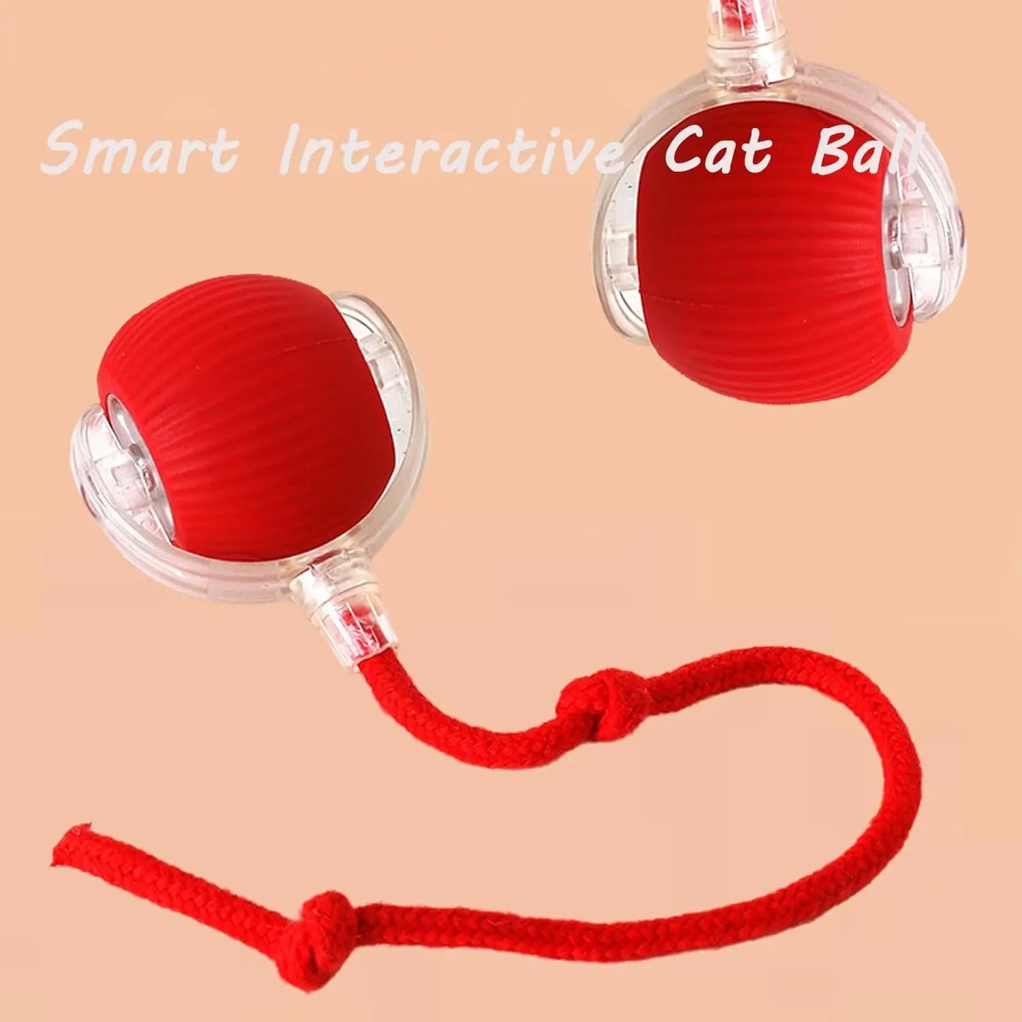 Bite resistant automatic cat teasing ball cat toy ball self fun and stress relieving tool with rope pet supplies jumping ball