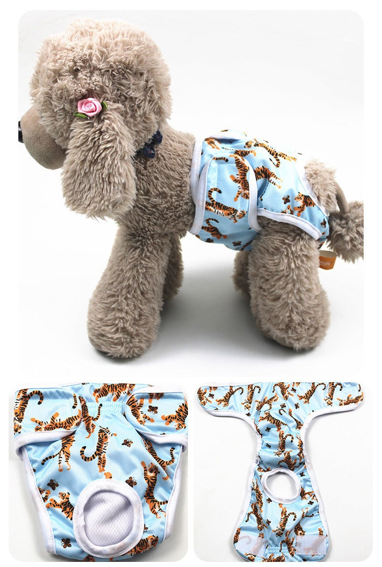 Pet Physiological Pants Cartoon Animal Print Anti Harassment Menstrual Diaper Dog Diapers