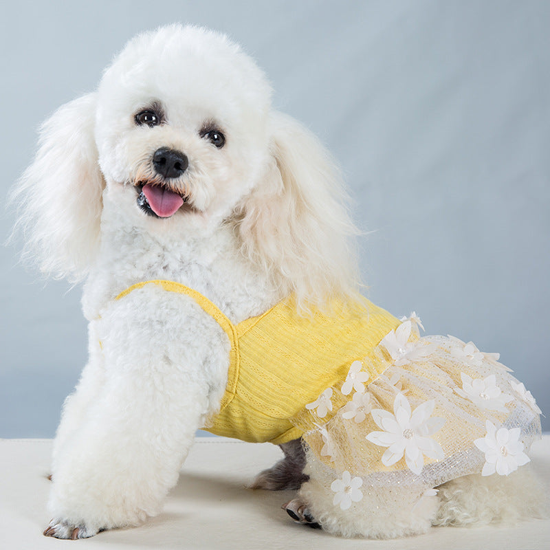 Spring And Summer Thin Pet Clothes Puppy Skirt Two-Legged Princess Suspender Skirt Small Dog Puppy Summer Dress