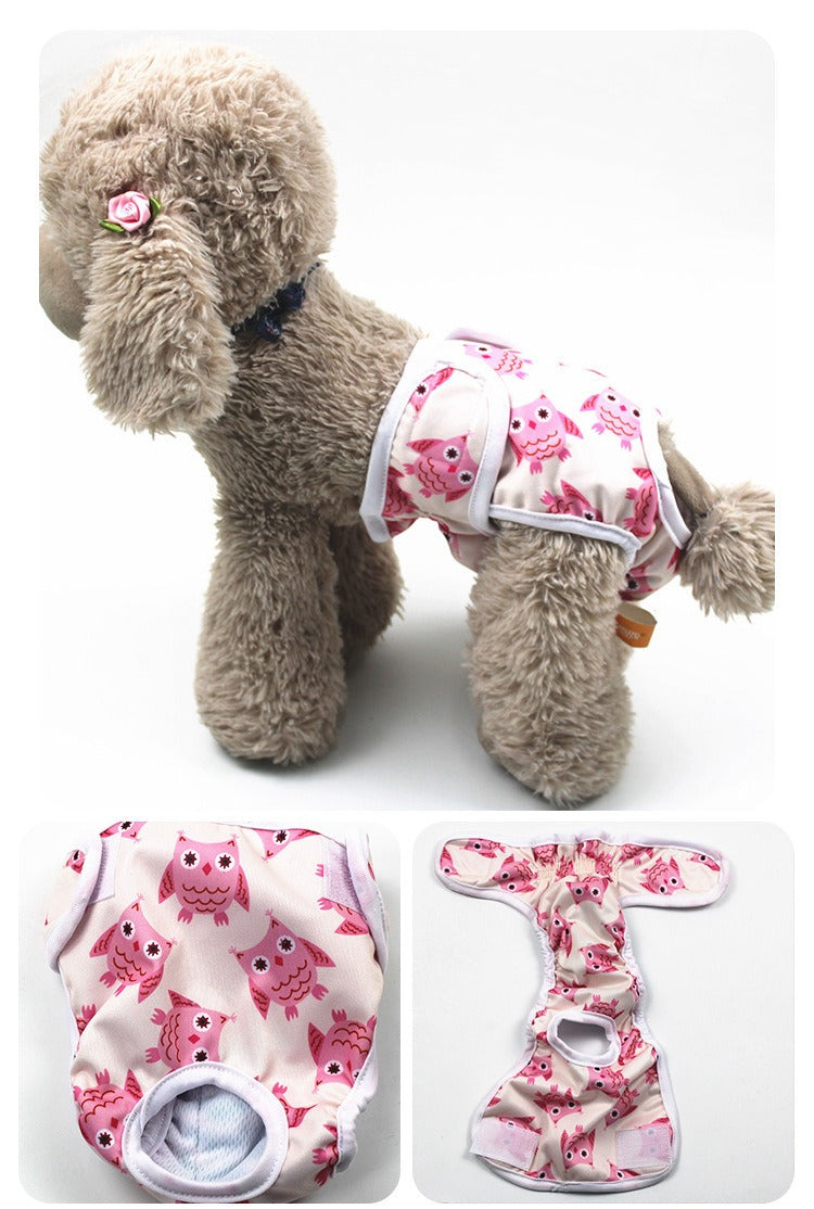 Pet Physiological Pants Cartoon Animal Print Anti Harassment Menstrual Diaper Dog Diapers