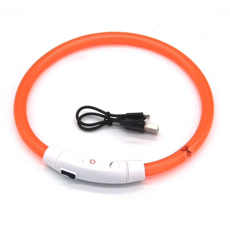 Dog luminous collar luminous pet collar USB charging neck ring LED luminous dog collar