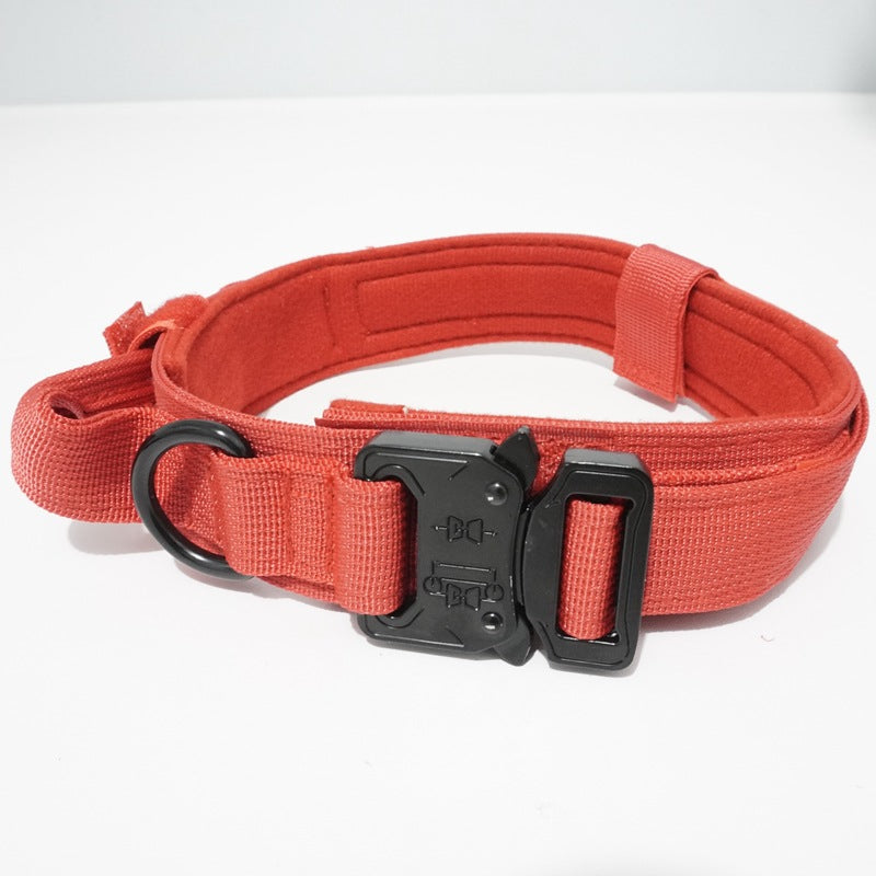 Tactical Collar Pet Collar Nylon Outdoor Dog Leash Adjustable Large and Medium Dog Collar Dog Collar