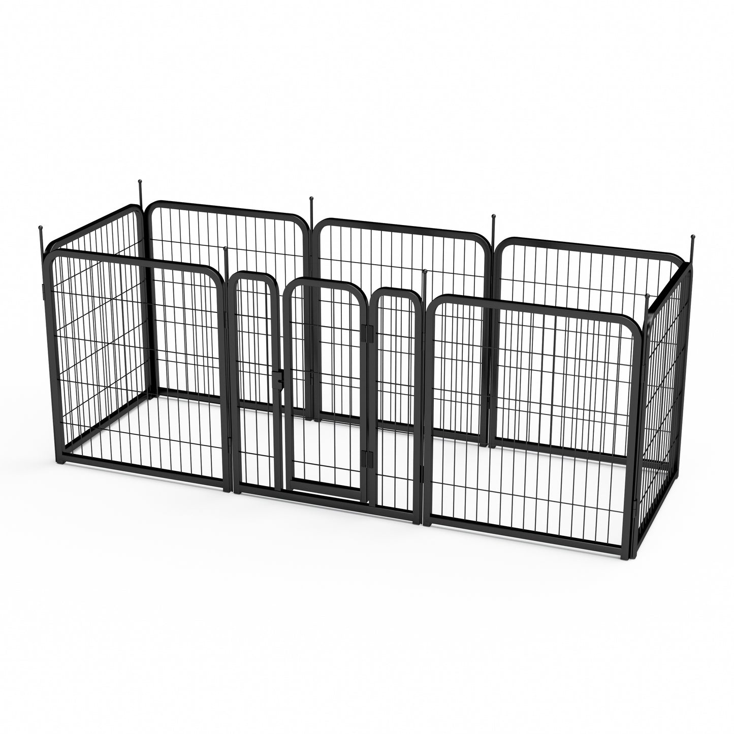 Outdoor dog fence, 8-piece board dog fence. 31 inch portable pet sports fence. Black, 26.3 inches wide x 31.5 inches high.