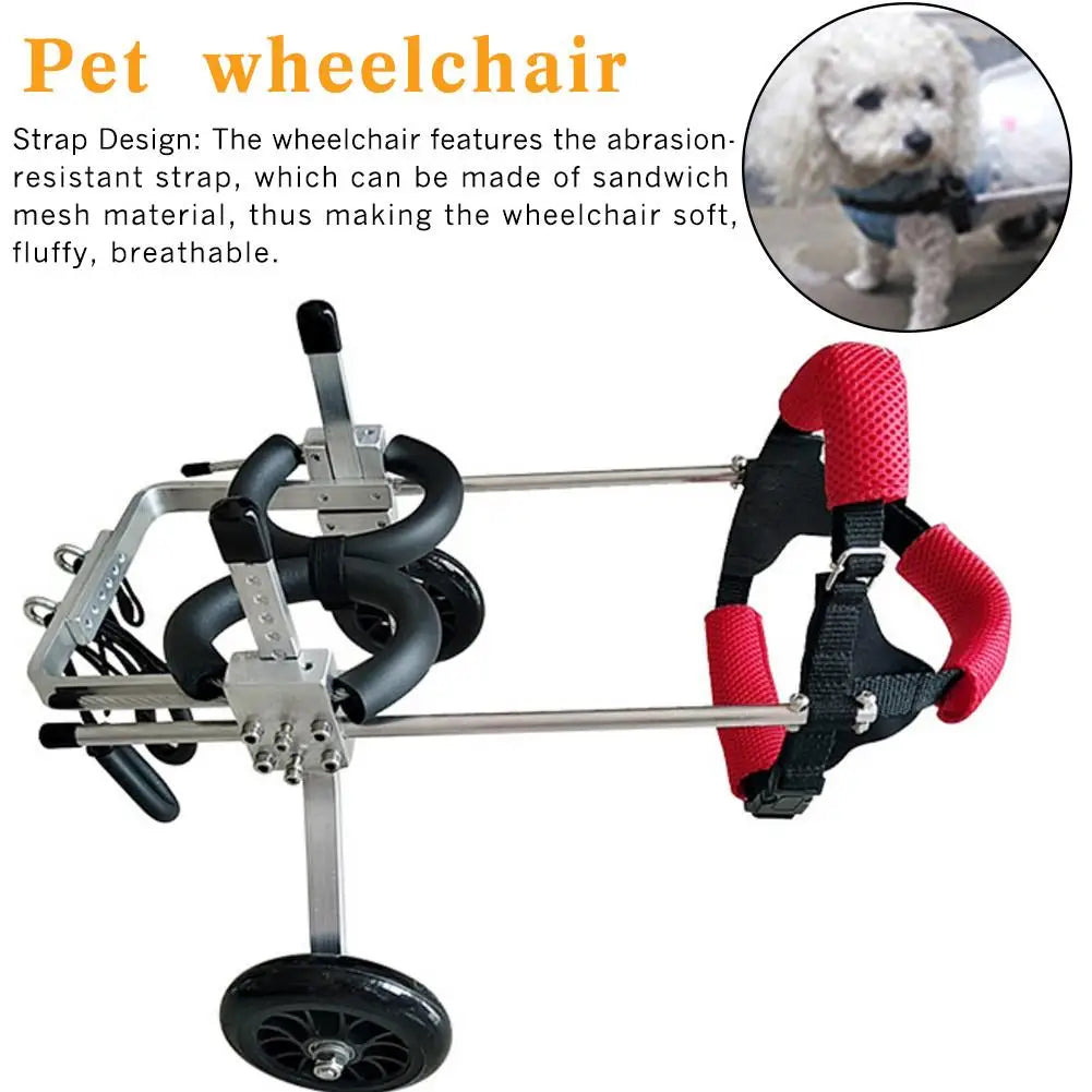 Pet Wheelchair Walk Cart Scooter Pet Dog Wheelchair Weak Paralyzed for Handicapped Hind Leg 2-Wheel Rear Dog Wheelchair